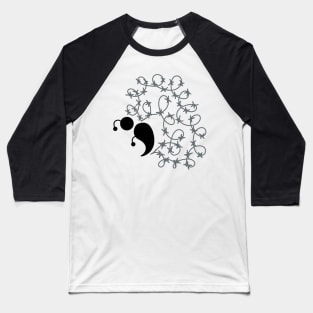 Barbed Wire Semicolon Butterfly Baseball T-Shirt